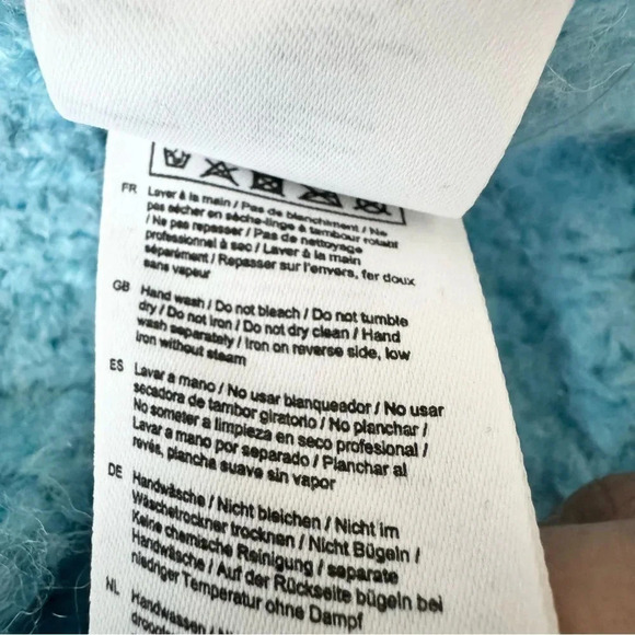 MAJE Alpaca & Wool Blend Sweater Jumper in Aqua Blue Size L - Picture 14 of 16